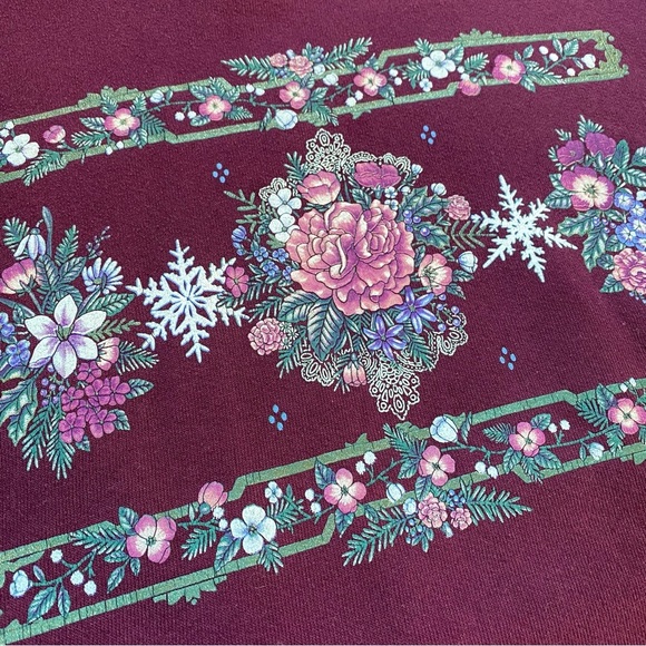 Vintage 90s Whim Z Petites Floral Grandma Sweatshirt - Picture 4 of 8